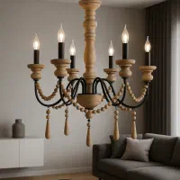 لوستر رستیک( چوب و فلز)|لوستر و چراغ آویز|مشهد, استاد یوسفی (شهرک غرب)|دیوار