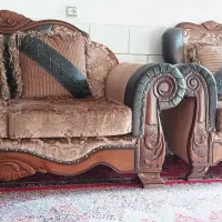 ست مبل تمام چوب گردو سلطنتی کلاسیک