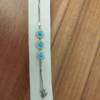 دستبند نقره با فیروزه اصل نیشابور ۶ گرم
