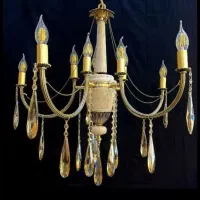 لوسترسازی مدل چکشی سنگی برنج4+6روشنایی سرپیچlop22h