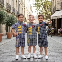 تولیدی عمده لباس-ست  پیراهن شلوارک مجلسی۳سایز