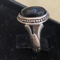 انگشتر نقره عقیق سیاه