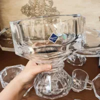 سرویس کریستال پذیرایی جهیزیه فنجان لگن و صافی سینی