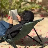 صندلی فلزی ساحلی مکرمه تاشو کمپر همراه با کاور