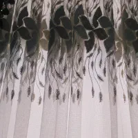 پرده حریر گلدوزی شده ترک و رویه مخمل قهوه ای