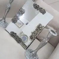 آینه و شمعدان استیل