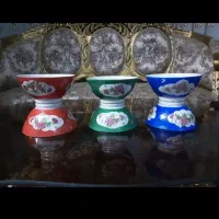 کاسه های آب گوشت خوری رنگی گل سرخی