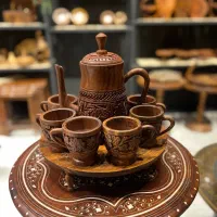 ست قوری و فنجان چوب تالی