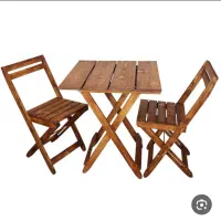 میز صندلی تاشو چوبی