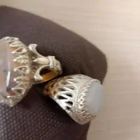 انگشتر سنگ طوسی سبز