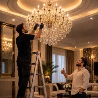 نصب تخصصی انواع لوستر چراغ آویز درکلیه مناطق تهران