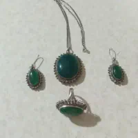 ست نقره عقیق سبز
