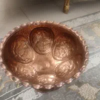 ظرف مسی قلم کاری ظرف میوه خوری مسی زنجان