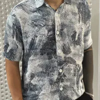 پیراهن کنفی لباس لباس مردانه پیراهن آستین کوتاه