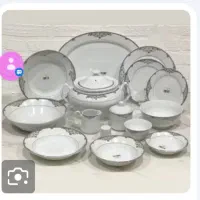 چینی با طرح لطیف نقره ای