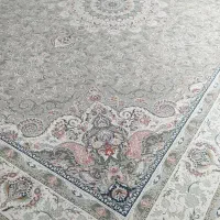 فرش ماشینی گل برجسته طرح سیلور 1500شانه 4500تراکم