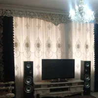 پرده حریر شاین دار مدل فلت