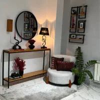 ست میز کنسول چوب با آینه