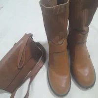 بوت چرم شتر اورجینال اصل،و کیف زنانه سایز ۳۸،۳۹