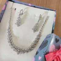 سرویس نقره ست گردنبند و گوشواره
