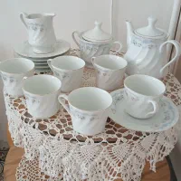 یک دست سرویس چای خوری نو مناسب جهیزیه و کادویی