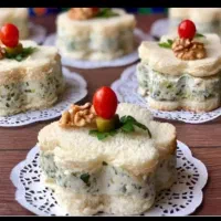 دسر و چیز کیک و عصرانه وشل زرد و حلوا و خرما مغزی