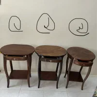 ۳عددمیز تلفن ،آباژور وظروف پذیرایی سنگ مصنوعی