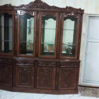 بوفه ویترین چوب گردو