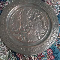 سینی مسی دو طرف برجسته حکاکی شده کار دست