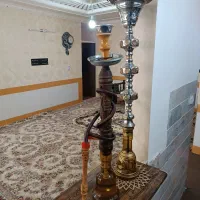 قلیان برنج و چوبی
