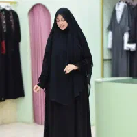 خمار شال دار سه لایه مشکی