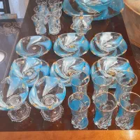 سرویس بلور آبی لب طلایی