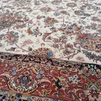 دوعدد فرش ۶ متری جفت طرح افشان گل ابریشم ۷۰۰ شانه
