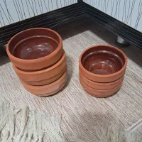 کاسه سفالی داخل لعاب دار