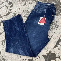 شلوار جین بگ مردانه طرح دار قد۱۱۳ سایز۴۴،۴۶ نو نو