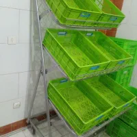 سبد به همراه استند و میز کار استیل