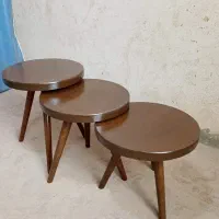 میز عسلی سه تیکه ، تمام چوب