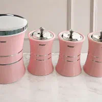 سرویس سطل آشپزخانه ۴ پارچه صورتی
