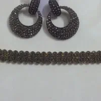 گوشواره ودستبند سیاه قلم واستیل