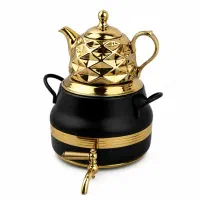 کتری قوری مشکی طلایی