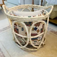 دو عدد سبدکوسن ایکیا حصیری کوپوبافی کدو بوهو