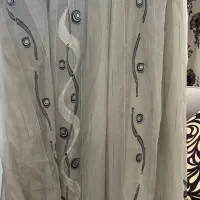 پرده حریر طرح دار