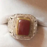 عقیق یمنی با رکاب شبکه دار