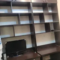 میز کامیپوتر به همراه کتابخانه و قفسه