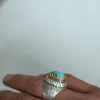 انگشتر فیروزه اصل نیشابور عیار ۹۵۰ مفت