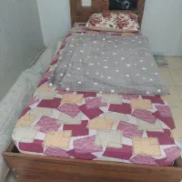 تخت چوبی یک نفره باکس دار باتشک