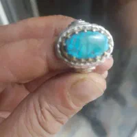 انگشتر نقره سنگ فیروزه اصل نیشابور رکاب خوش رخ