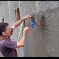 سیمان کاری ودیوار چینی، سیمان کاری با دستگاه