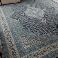 دوتخته فرش ۱۲ متری و ۹ متری ساوین طرح ماهی سرمه ای