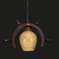 لوستر چوبی تک شعله چوب روس